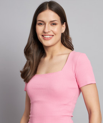 Striped Flutter Sleeve Overlap Collar Peplum Hem Blouse